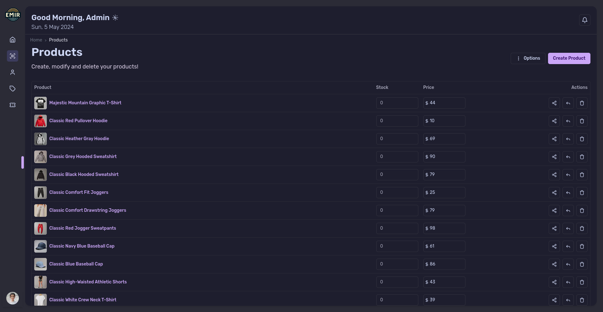 Emirs Dashboard